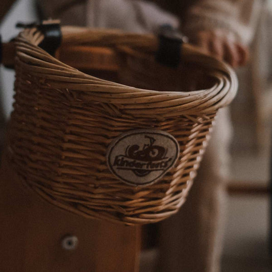 Basket for bike attached by leather straps